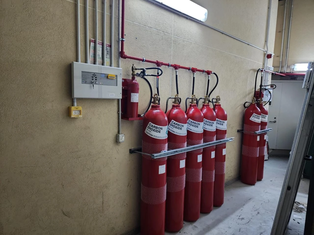 CO2 clean-agent fire suppression system installed by S.O.S KIMIAL